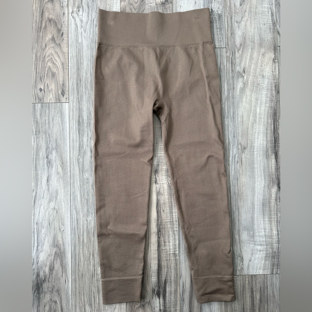 NWT Madewell high waisted ribbed leggings in Castle Rock (Brown/Tan)Size L/Xl
